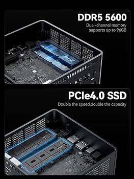 MINIS FORUM UM780 XTX Mini-PC, AMD Ryzen 7 7840HS,8C/16T, bis zu