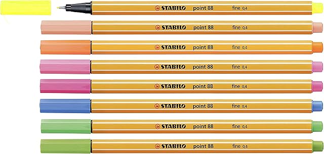 STABILO point 88 Fineliner Pen Set of 8 - Spring Tones, Multicolor, (88/SPRING)