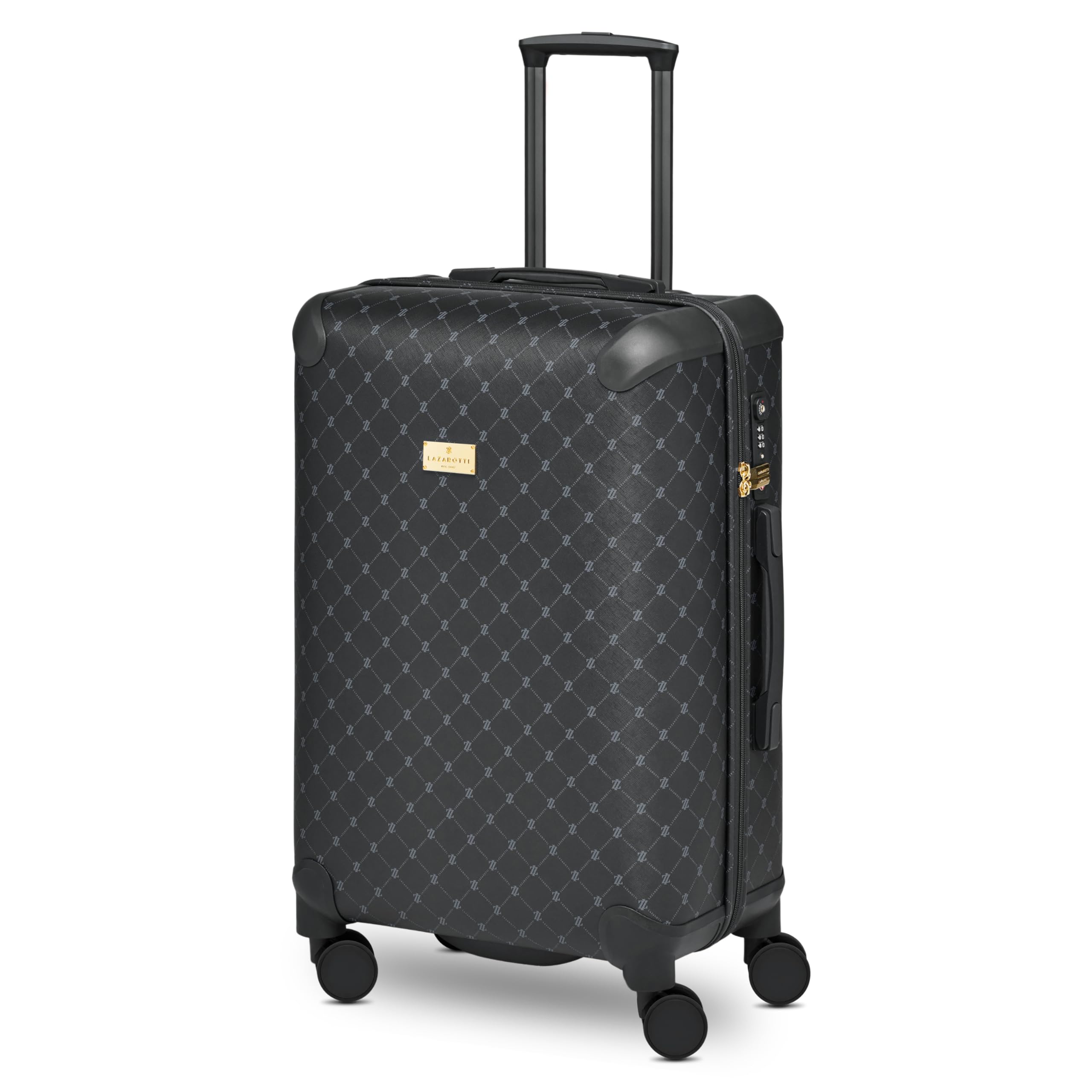 Lazarotti mittlerer Ckeck-in Koffer|Mittelgroßer M Trolley 49 x 29 x 66 cm | leichtes hybrides Material mit Logo Druck & Eckenschutz | 4 Doppelrollen & TSA-Schloss für Damen & Herren (Palermo)