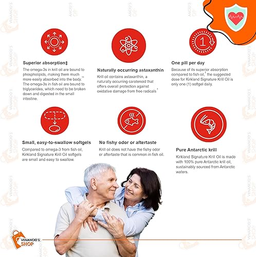 Miniatura 5 de Kirkland Signature - Suplemento de cápsulas blandas de aceite de krill antártico de 500 mg contiene ácidos grasos omega-3, fosfolípidos y