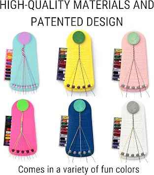 Choose Friendship Bracelet Making Kit 20 Pre-Cut Threads, Portable Loom with Storage, Makes 8 Bracelets, Craft Gift for Kids Ages 8+, Dark Blue Blueberry