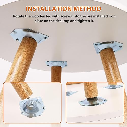 Miniatura 5 de Fixwal Mesa auxiliar pequeña, mesa auxiliar redonda blanca para decoración de sala de estar, mesita de noche moderna para espacios pequeños, mesa de