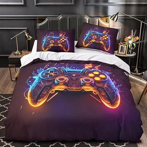 Miniatura 2 de Juego de funda de edredón con estampado 3D con estampado 3D, funda de edredón de 3 piezas para niños y adultos con fundas de almohada de microfibra