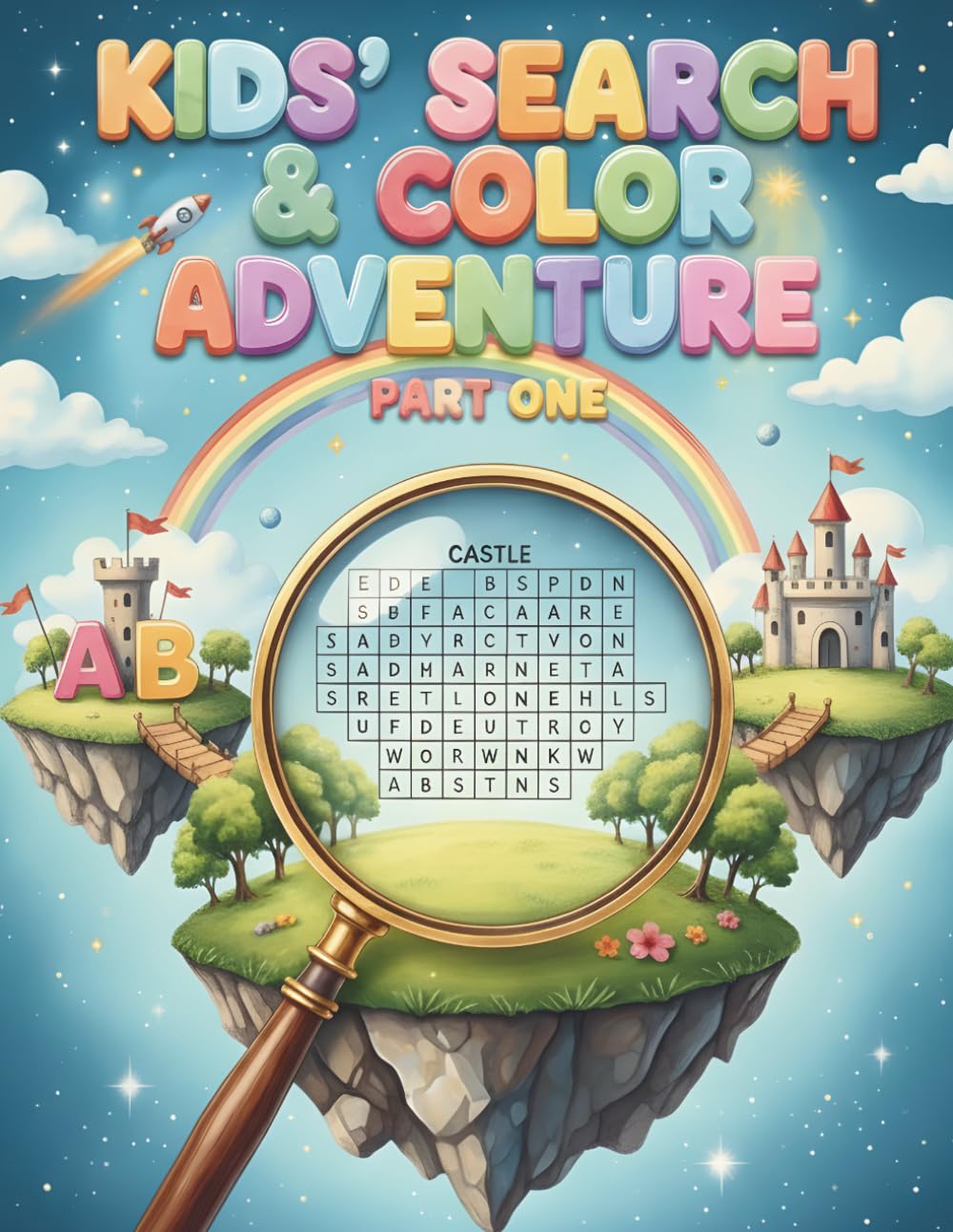 Kids’ Search & Color Adventure: Part One: 60 Fun Word Search Puzzles for Clever Kids Ages 4-8: Two Levels of Difficulty (Easy to Intermediate) with ... and Color! (The Little Explorers' Mind-Quest)