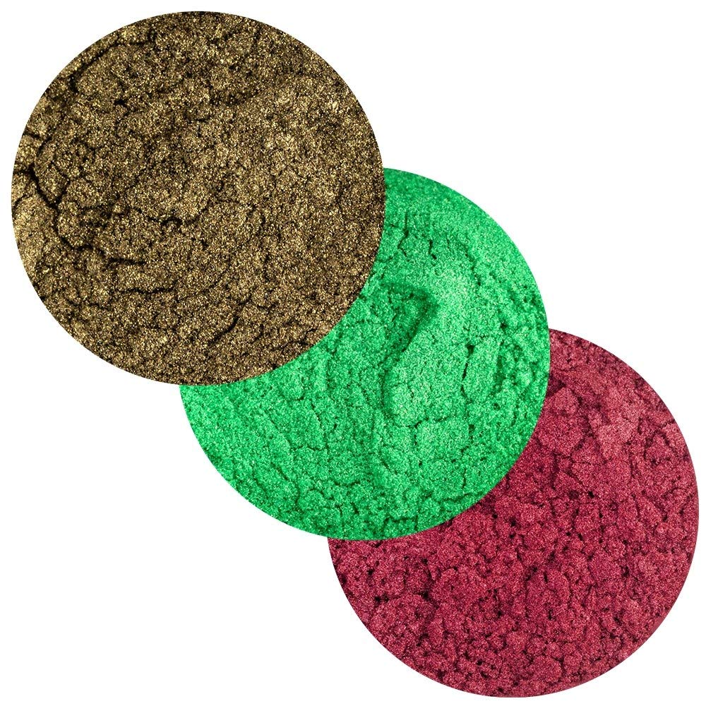 Ideen mit Herz Mica-PPolver, pigmenti con effetto madreperla, colore resina, 25 pezzi da 10 g, ideali per miscelare con resina epossidica, come colore sapone, per creare candele fai da te