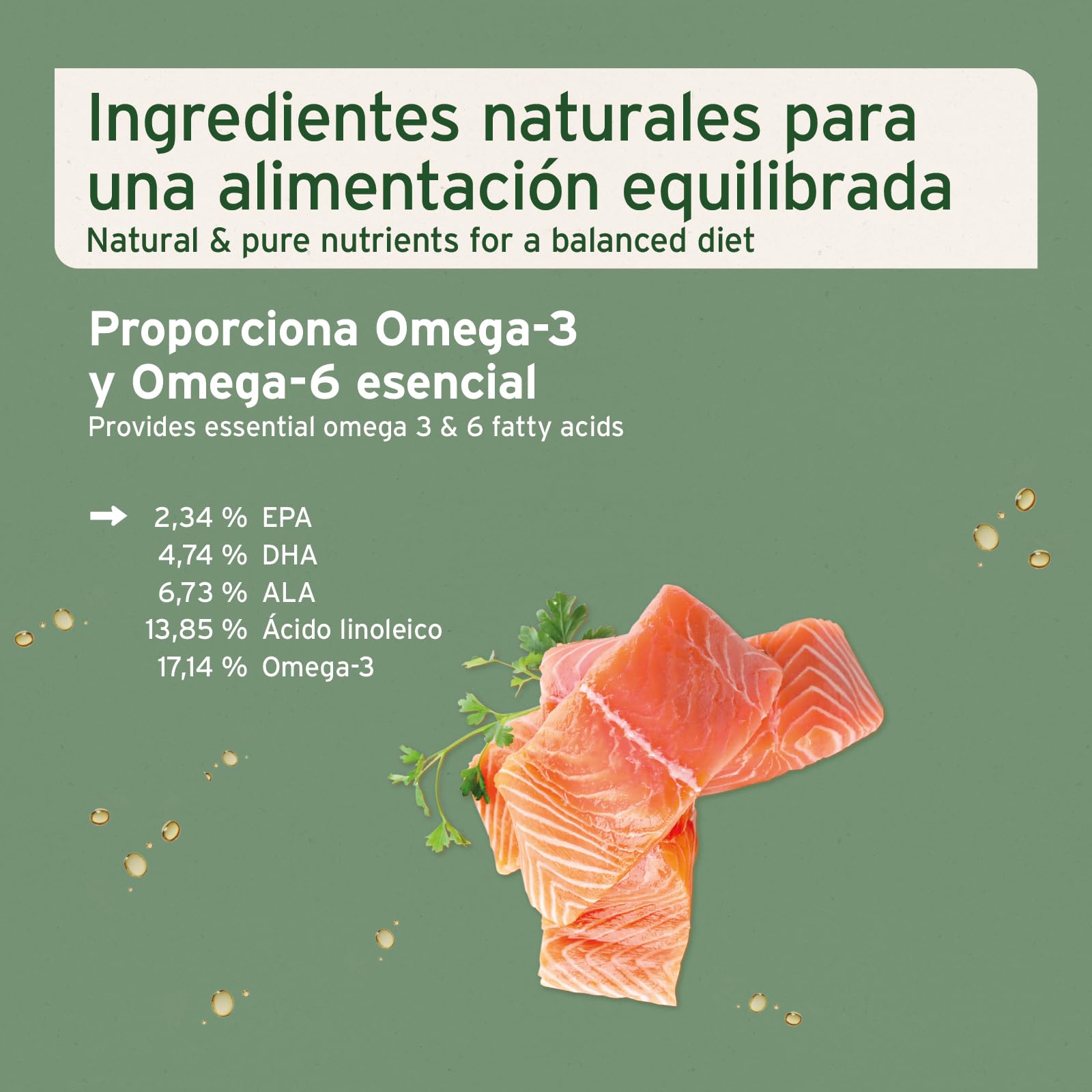 AniForte Aceite de Salmón para Perros 1 Litro - 100% Natural. Contiene Ácidos Grasos Omega 3, EPA, DHA Y Linolénico. Beneficioso para Huesos Fuertes y Pelaje Brillante