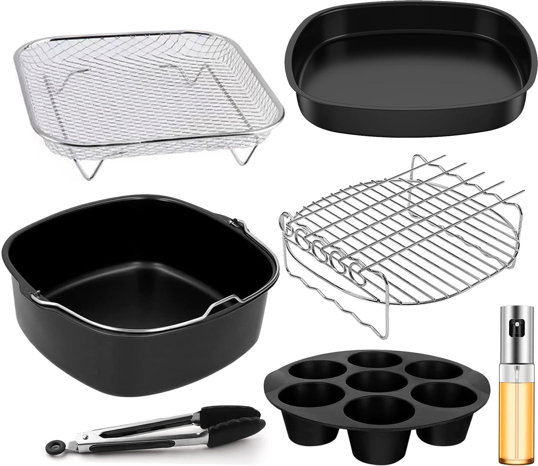 Ninja Airfryer Max Pro, 6,2 l, gebruikt geen olie, 1 grote vierkante lade, braden, bakken, airfryen, gezinsformaat, digitaal, bevroren bereiden, antiaanbak, vaatwasmachinebestendige mand en