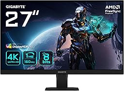 GIGABYTE GS27U 27" Moniteur de Jeu UHD - 3840 x 2160, 160Hz, 1ms, 350 CD/m², Display HDR400, HDMI 2.1, DisplayPort 1.4