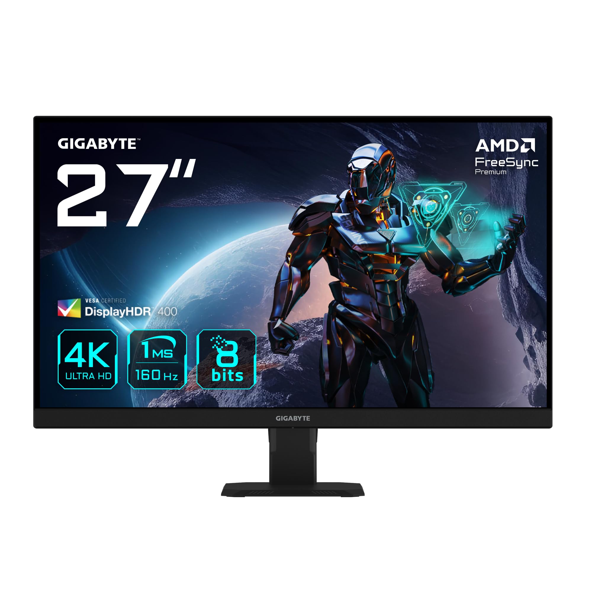 GIGABYTE GS27U 27" Moniteur de Jeu UHD - 3840 x 2160, 160Hz, 1ms, 350 CD/m², Display HDR400, HDMI 2.1, DisplayPort 1.4 - 2