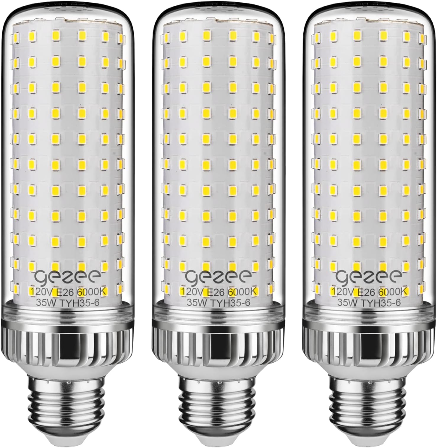 35W LED Light Bulb, E26 Base LED Lamp, 280 Watt Equivalent, 3500 Lumens, Daylight White 6000K, Non-Dimmable (3-Pack