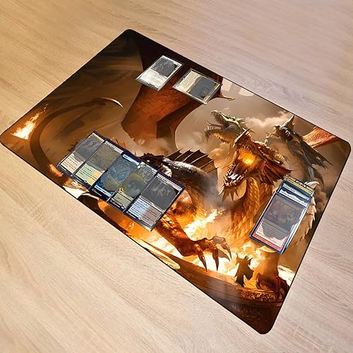 Miniatura 8 de Dragon TCG Playmat, 24 x 14 pulgadas - MTG, DTCG, CCG, RPG - Tapete de juego de cartas coleccionables de superficie lisa colección de goma