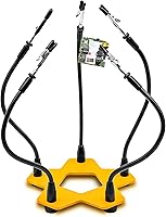 Vista 9 de KOTTO - Herramienta de soldadura Helping Hands - 4 brazos antideslizantes - Base pesada de acero con clips resistentes - Soporte para placas