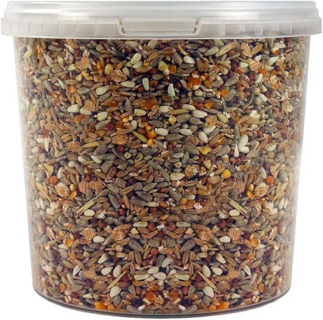 SQUAWK No Mess Seed Mix | Garden Wild Bird Food Mixture | Husk and Shell Free Seeds | Premium Quality Balanced Formula | Protein-Rich Mix Great Source of Energy | Attracts Various Birds (10L Tub)