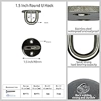 Vista 2 de Stainless Steel Ceiling Hooks Heavy Duty, Pad Eye Hook/Plate, Ceiling Hooks for Hanging Plants,Pot and Pans,Ceiling Fan, Lights (1.5 Inch Round)