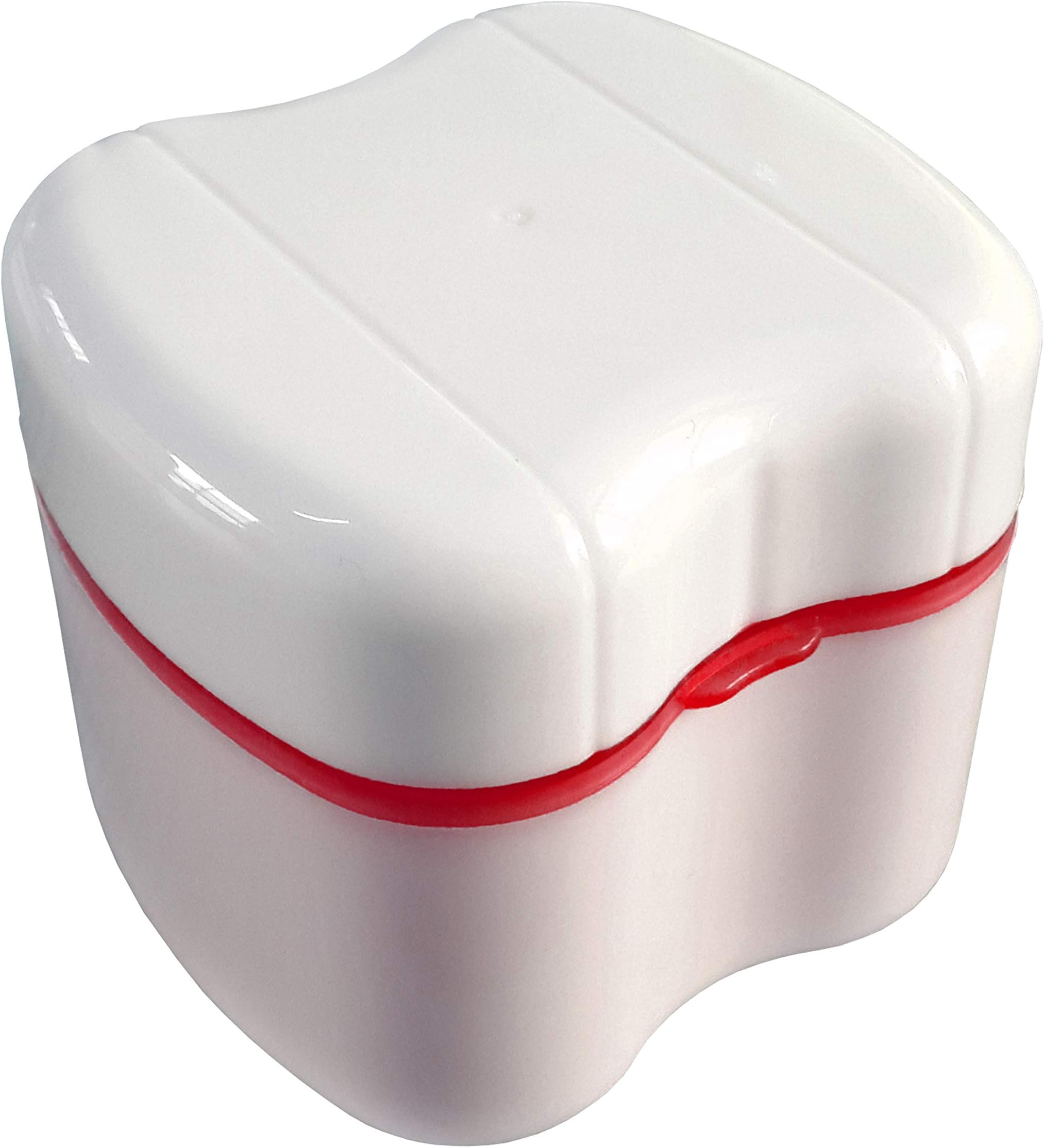 Exclusive Rose Red Denture Box with Specially Designed Holder for Rinse Basket, Great for Dental Care, Easy to Open, Store and Retrieve (Rose Red)