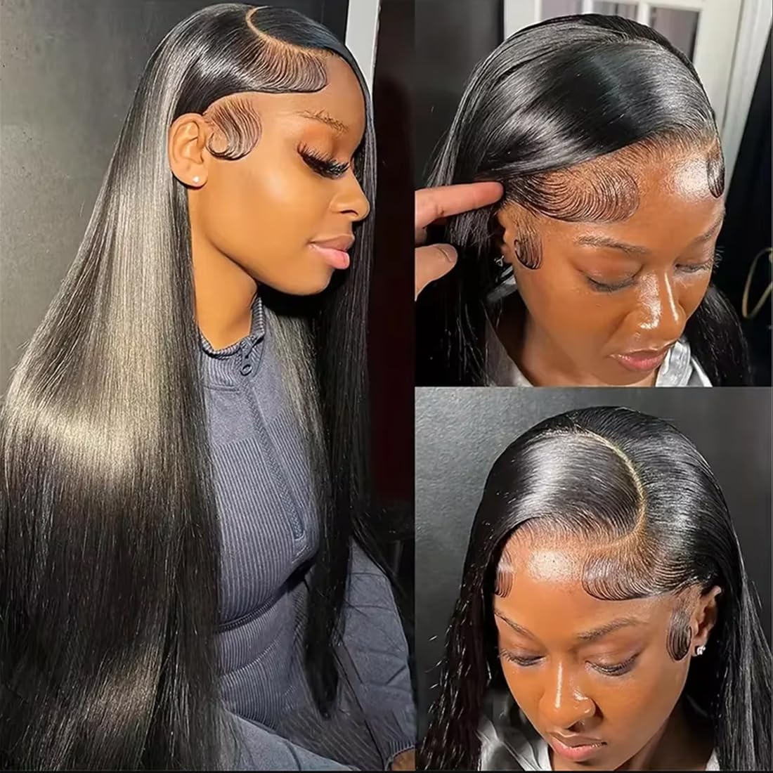 28 Inch Lace Front Wig Human Hair 210 Density Straight Wigs Human Hair 12A Pre Plucked Brazilian 13x6 HD Transparent Lace Frontal Wigs for Black Women