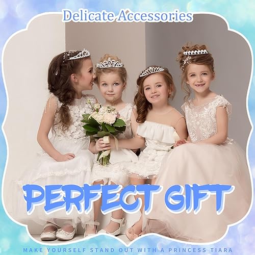 Miniatura 5 de Jexine 96 tiara a granel para niñas, tiaras de princesa, coronas de diamantes de imitación plateados, accesorios de fiesta, tiaras de cristal,