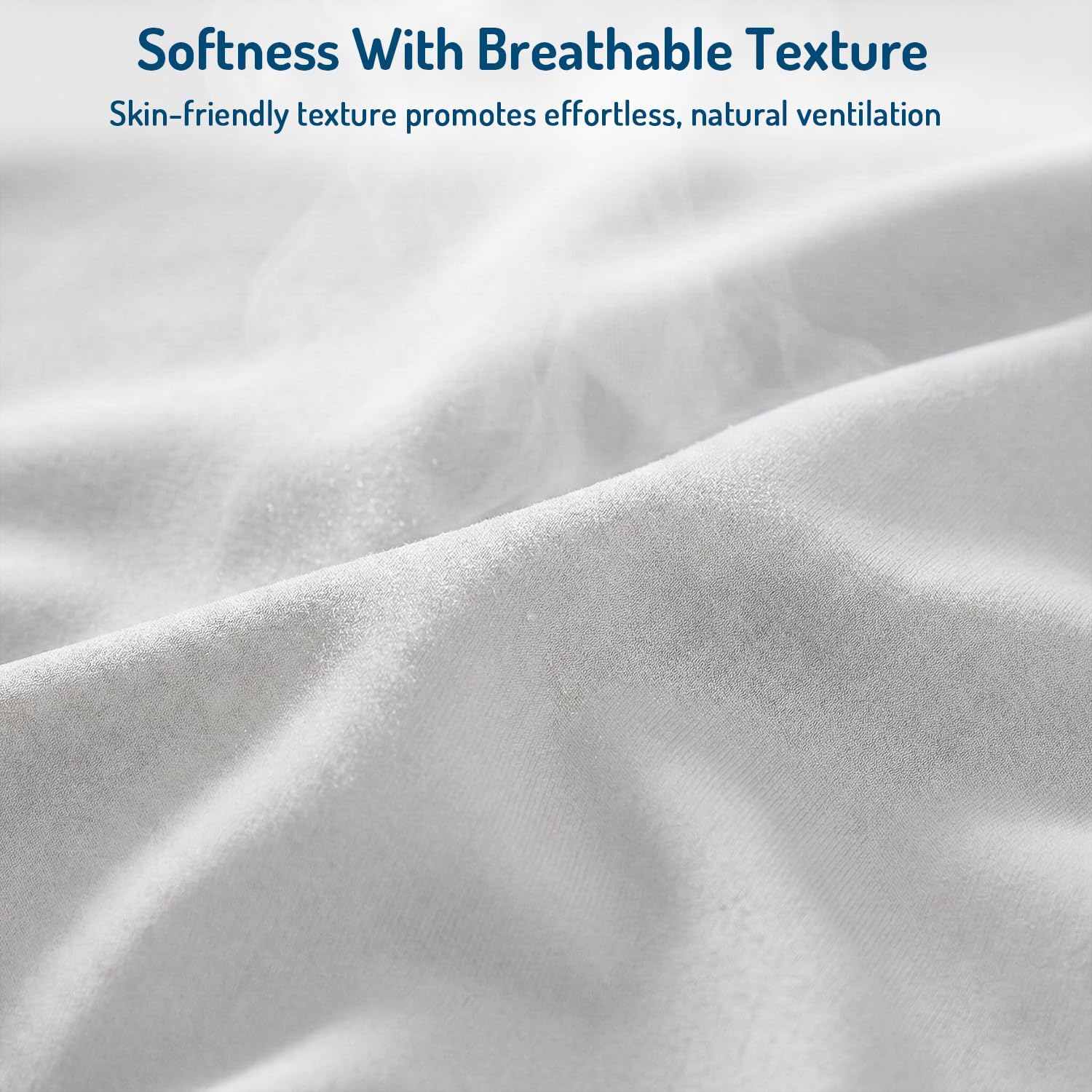 DEGREES OF COMFORT Coolmax Cooling Sheets | Queen Size Bed Sheet Set for Hot Sleepers | Soft Fabric with Deep Pocket, White-4PC