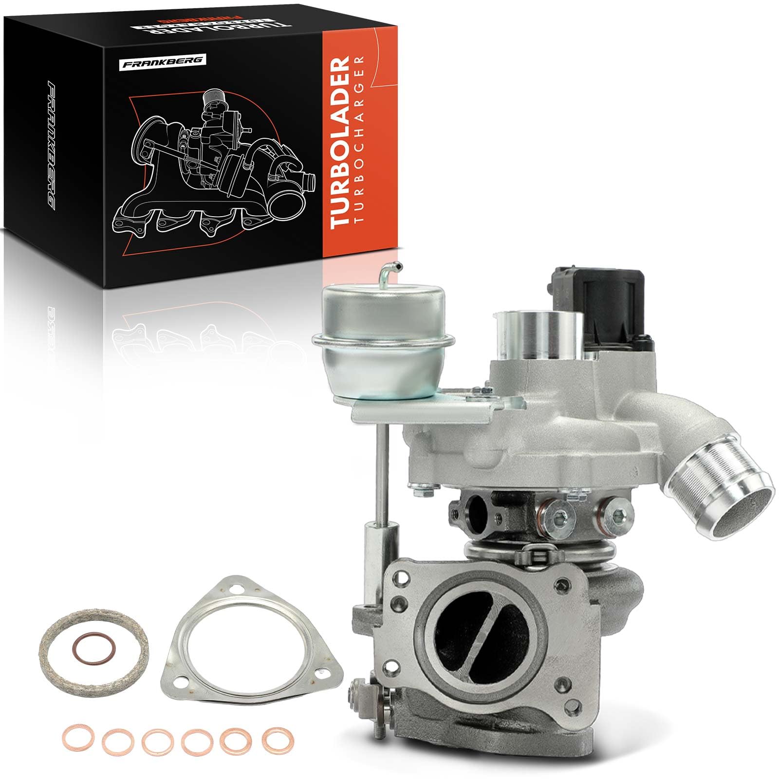Frankberg Turbocompresor de gases de escape con juntas gasolina | V75807898001; Compatible con: C4 II NC, 508 SO I 8E, DS5, 308 II L3 LB LH LP LW, C4 I LC, C5 III Ruptura RW
