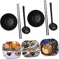 Vista 8 de DOITOOL Juego de cuencos japoneses pequeños de melamina para ramen, tazones de sopa asiáticos japoneses con cucharas, palillos para fideos, fideos