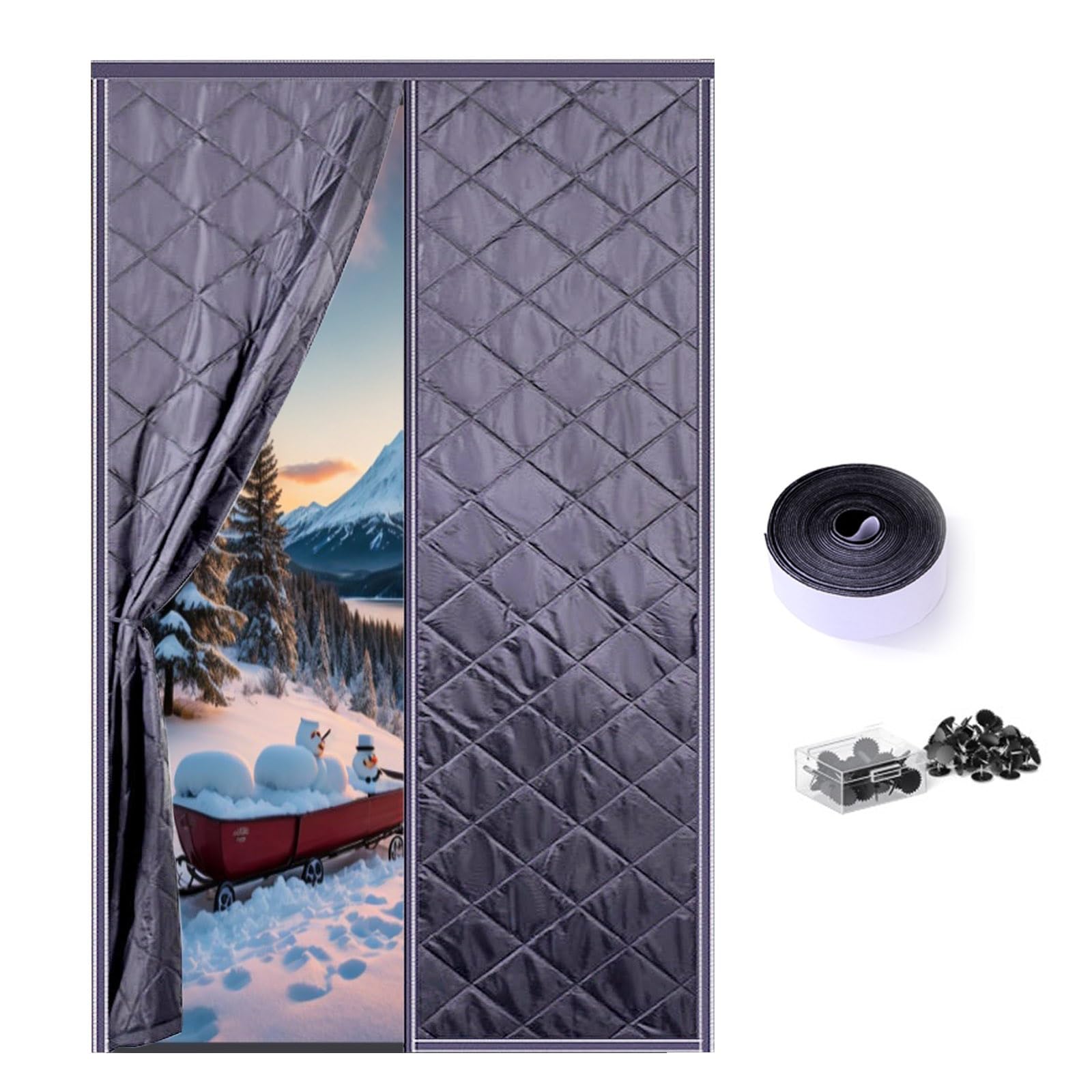 Rideau de porte thermique isolant pour terrasse et pièces climatisées