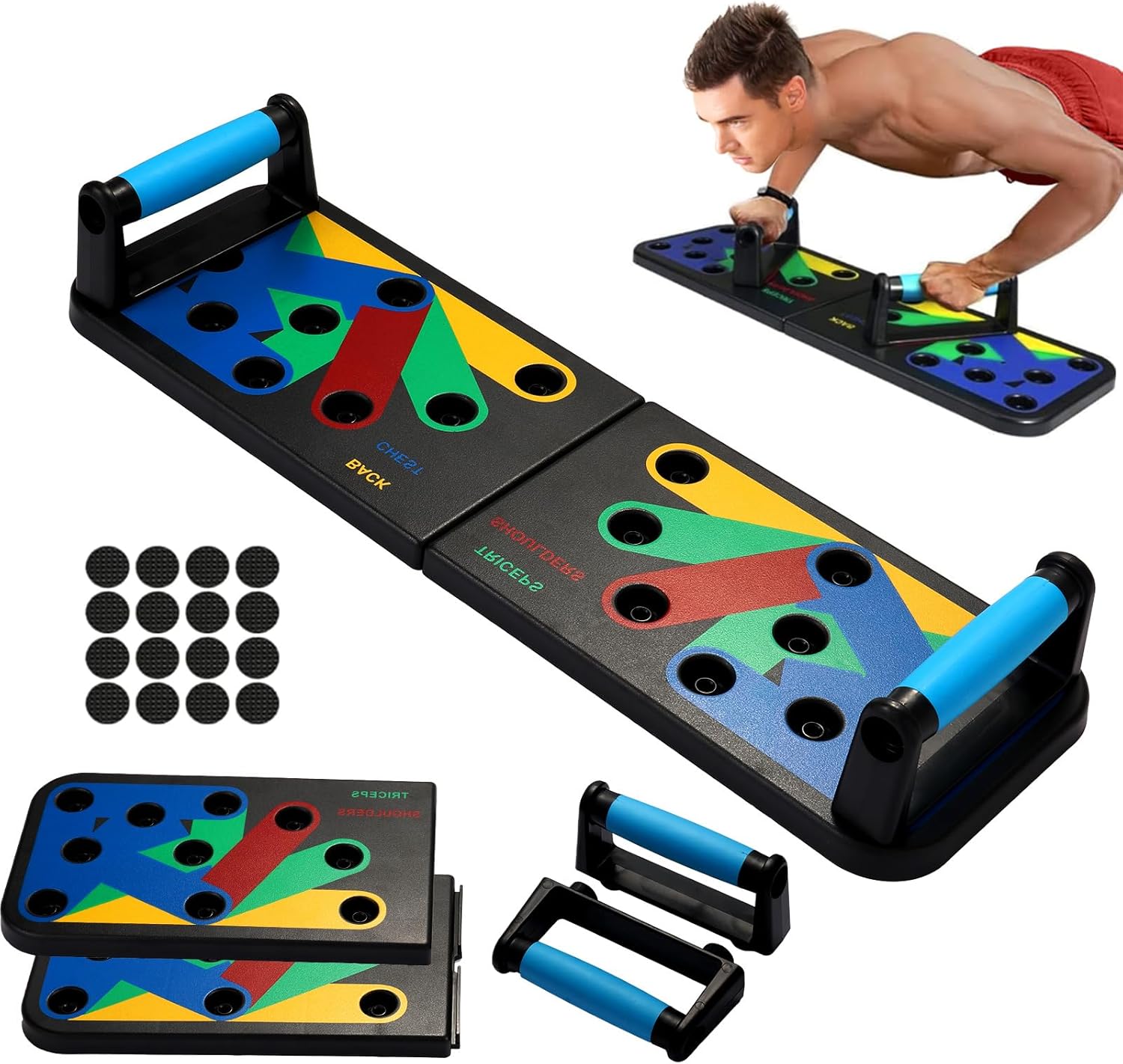 Push Up Board 9-in-1, Multi-Functional Workout Equipment...