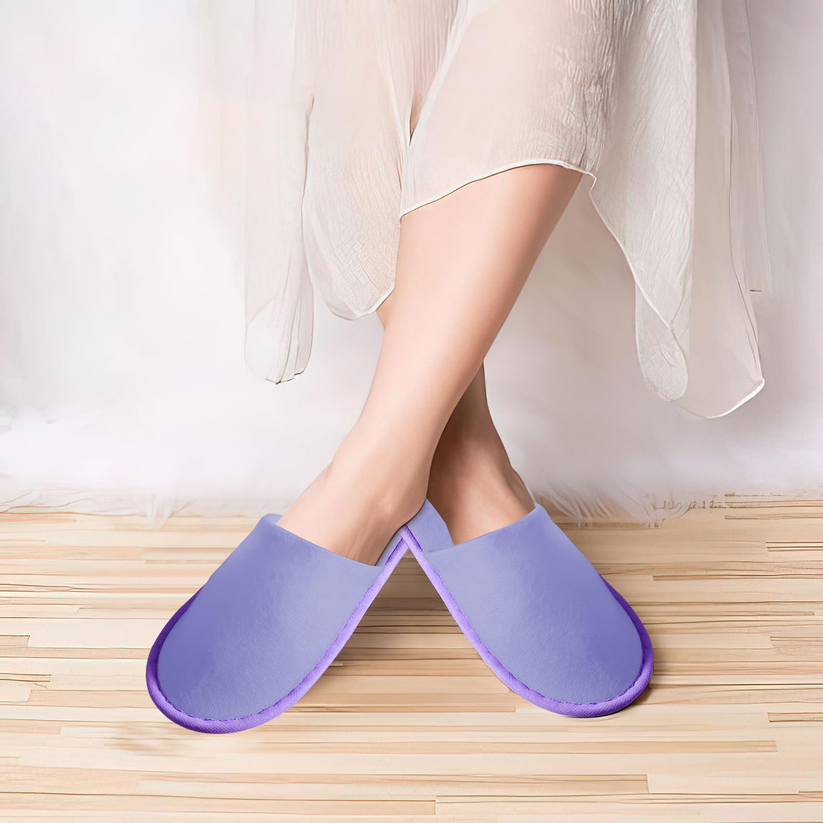 24 Paar Einweg-Hausschuhe, Gästehausschuhe Set, Rutschfeste Hotelslipper, Bequem Hotel Slipper für Hotel Spa Zuhause Party Reisen Damen Herren (4 Farben)