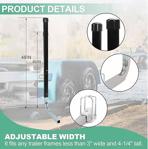 Miniatura 4 de KUAFU 40"-60" Boat Trailer Guide for Ski Boat Fishing Boat or Sailboat Trailer, BlackWhite