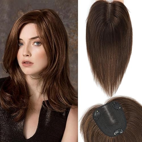 Miniatura 7 de UDU Toppers para el cabello para mujer, piezas de cabello humano real para mujeres con cabello fino, reflejos degradados, piezas de cabello para