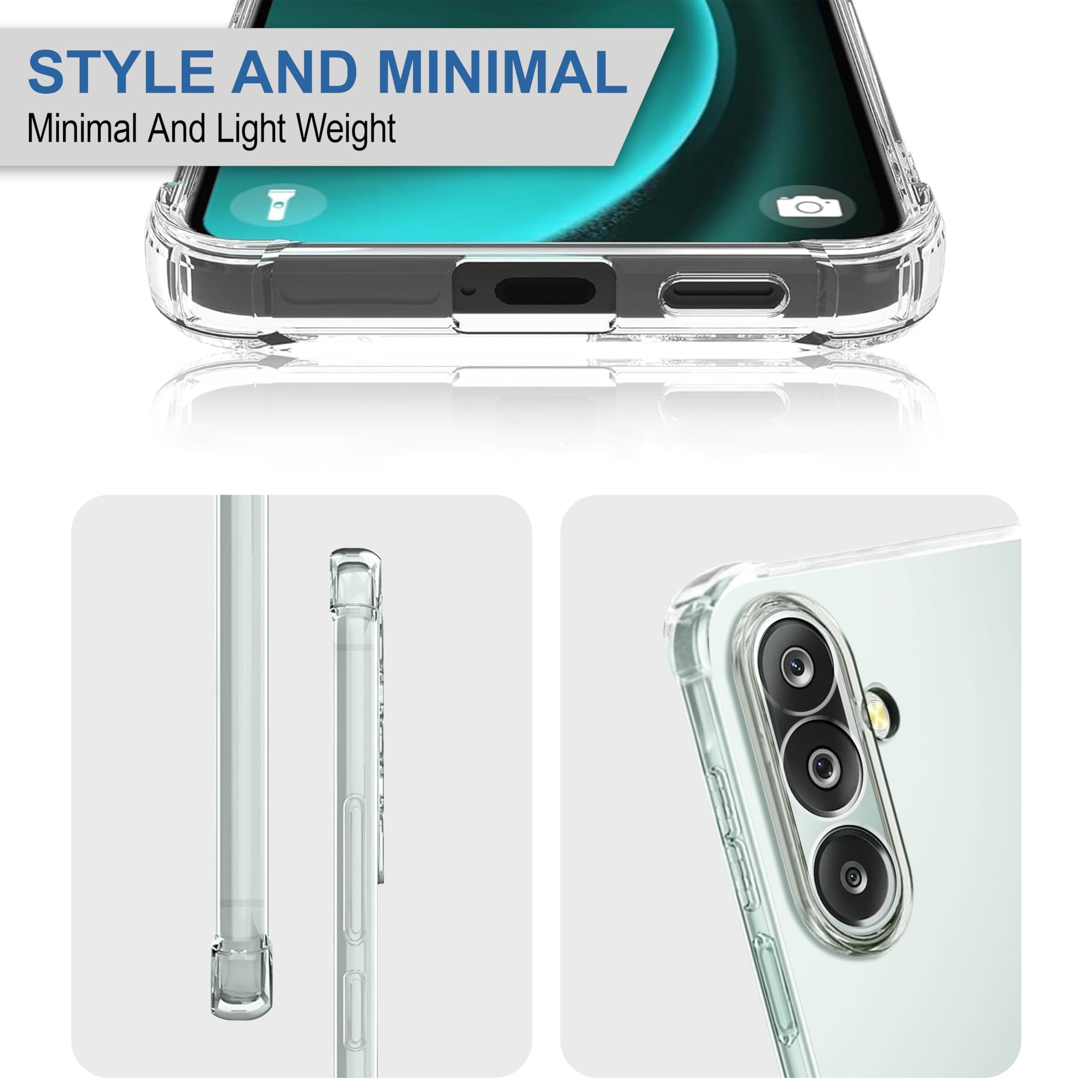 CEDO Samsung Galaxy M36 / F36 (5G) Bumper Case | Soft Jel Flexible Thin Full Protection Shock Proof Clear TPU Back Case Cover for Samsung Galaxy M36 / F36 (5G) (Transparent) — Amazon image 4