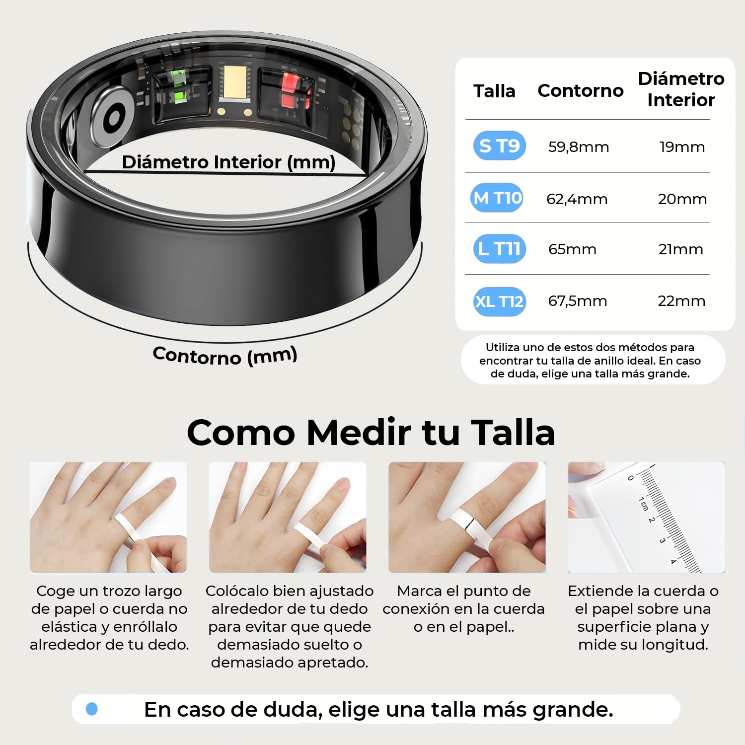 Anello intelligente 2026 per uomo e donna - Smart Ring con monitor del sonno, cardiofrequenzimetro e SpO2 - Tracker di attività fisica e salute IP68, compatibile con iOS e Android (nero)