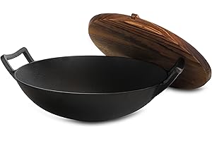 Megachef 14 Inch Pre-Seasoned Cast Iron Wok with Lid: An Unbeatable Culinary Companion