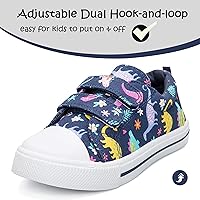 Vista 2 de K KomForme - Tenis de lona para niños y niñas de dibujos animados con doble velcro