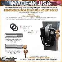 Vista 3 de 71514 - Paquete de 2 grilletes Redeemer con anillo en D, aluminio anodizado negro, resistente para uso con correa de remolque para recuperación