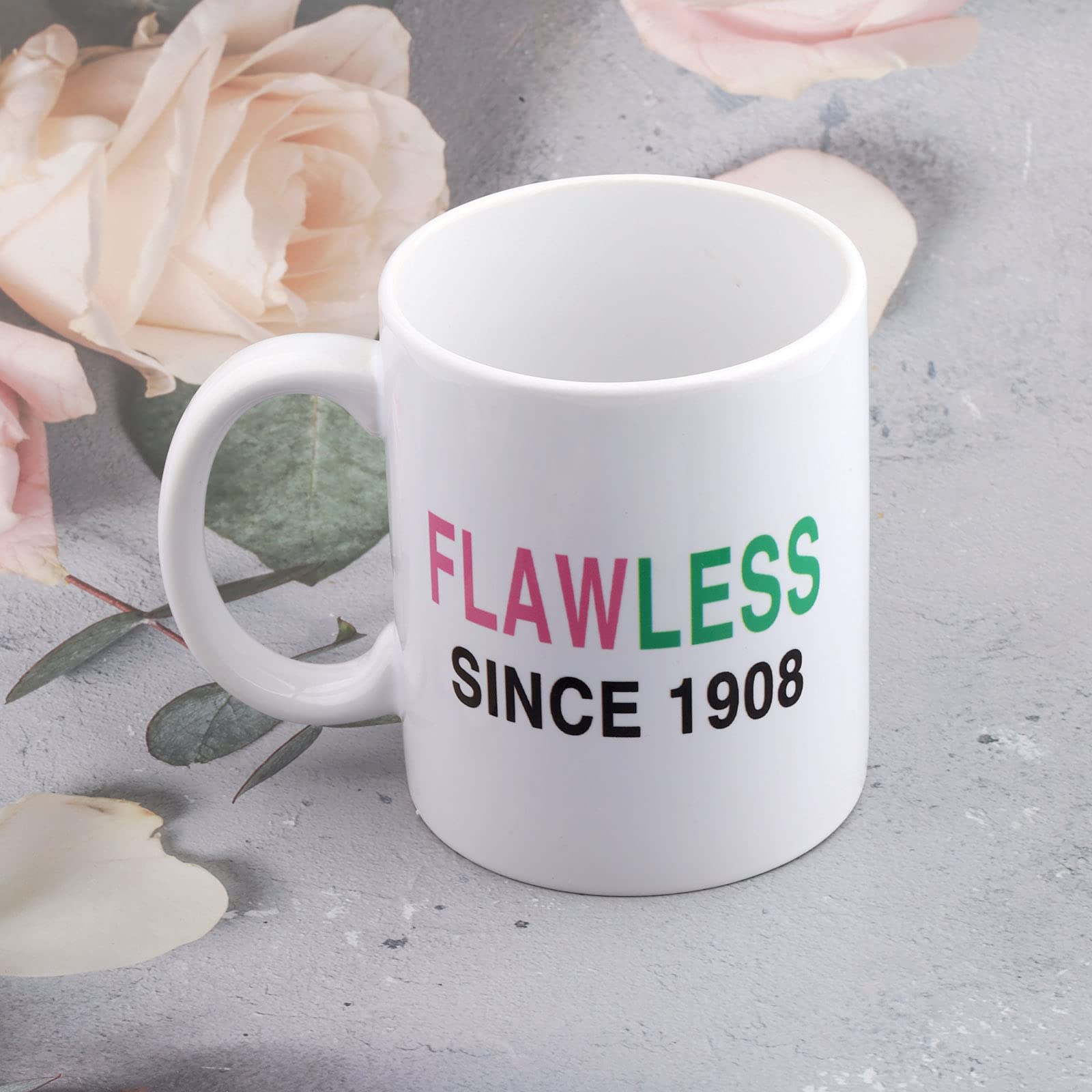 Pink and Green Flawless Since 1908 Coffee Mug Graduation Gift For Sorority  Sister (Flawless Since 1908 mug): Buy Online at Best Price in UAE -  Amazon.ae