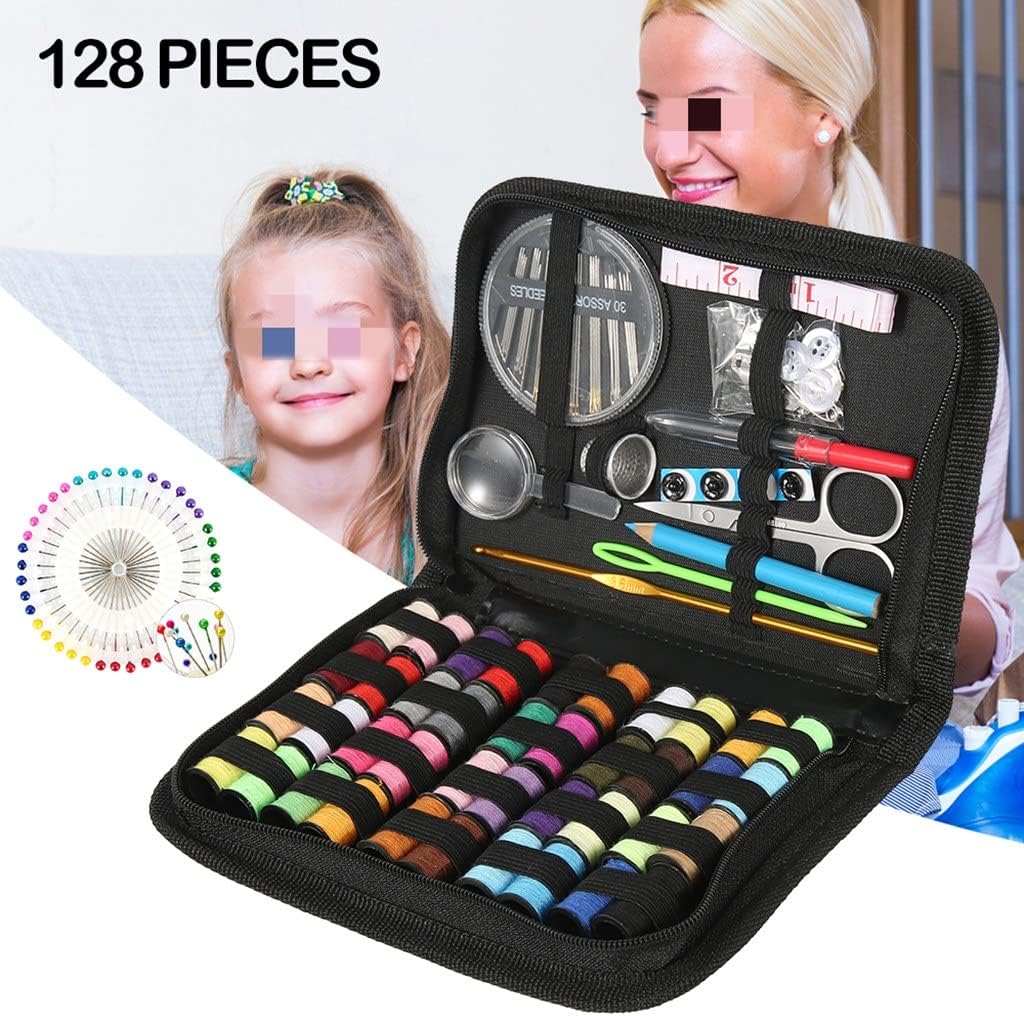 128pcs Sewing Kits DIY Multi-Function Box Set Thread Stitches Knitting Needles Tools Embroidery Accessories