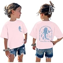 Girls Christian Whale Shark Shirts Kids Jesus God Religious Faith T Shirts Bible Verse Cute Graphic Tees Tops