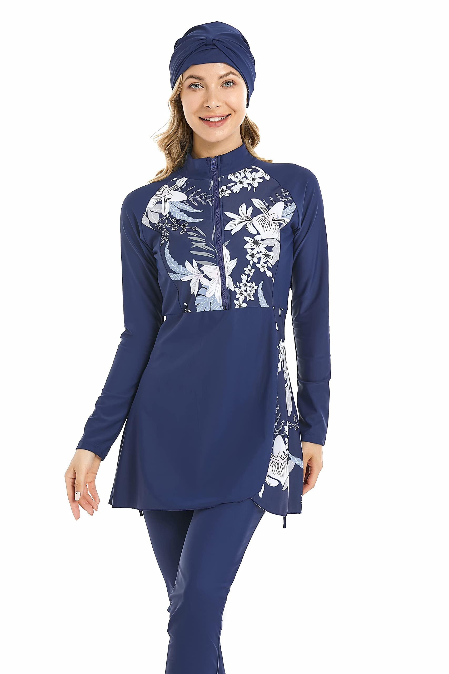 Costume intero da bagno Burkini per le donne modesto costume da bagno islamico per ragazze taglie forti