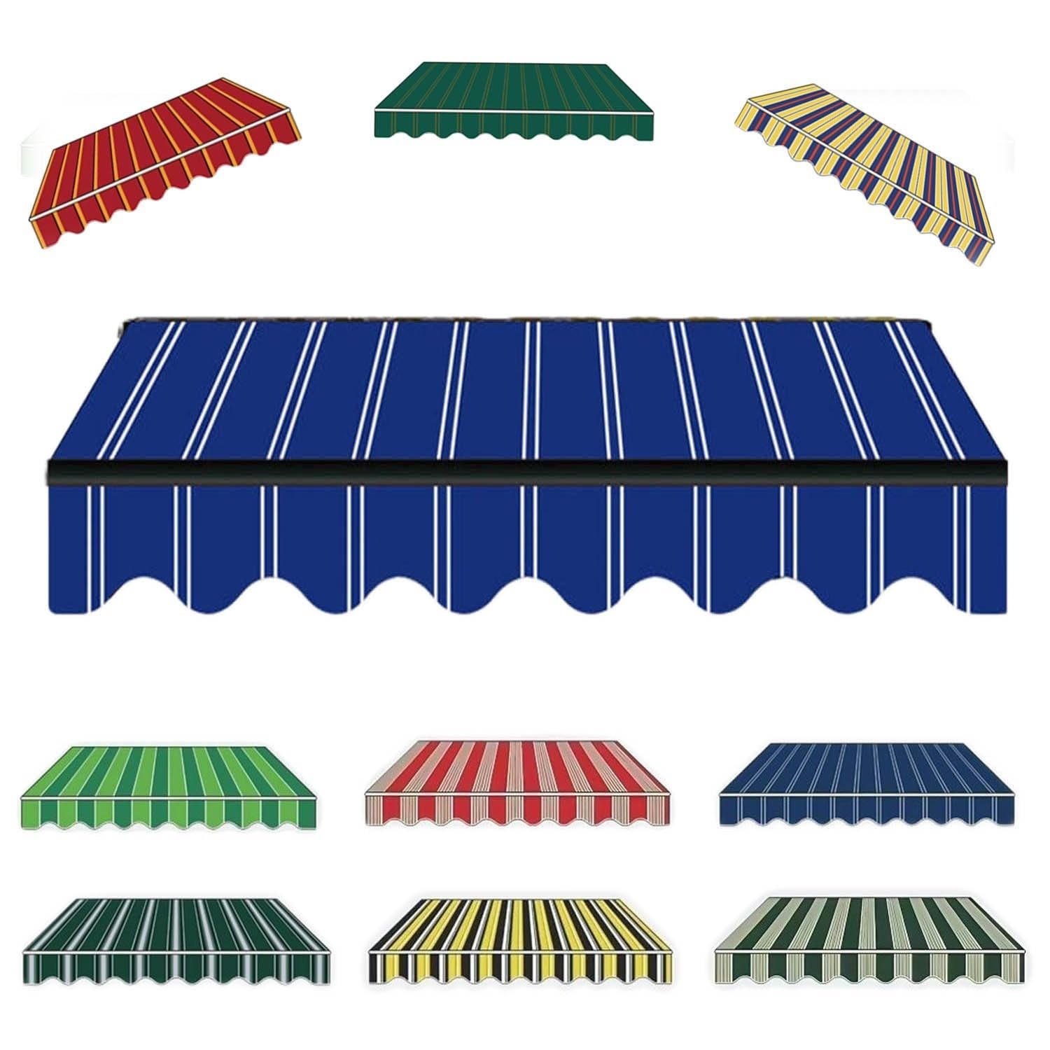 Toile de rechange pour auvent 2 x 1,5 m imperméable et anti-UV bleu