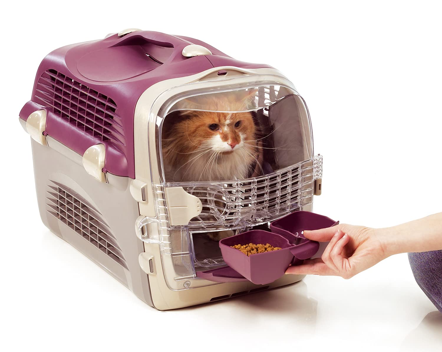 Catit Pet Cabrio Transportín para Gato, Cherry