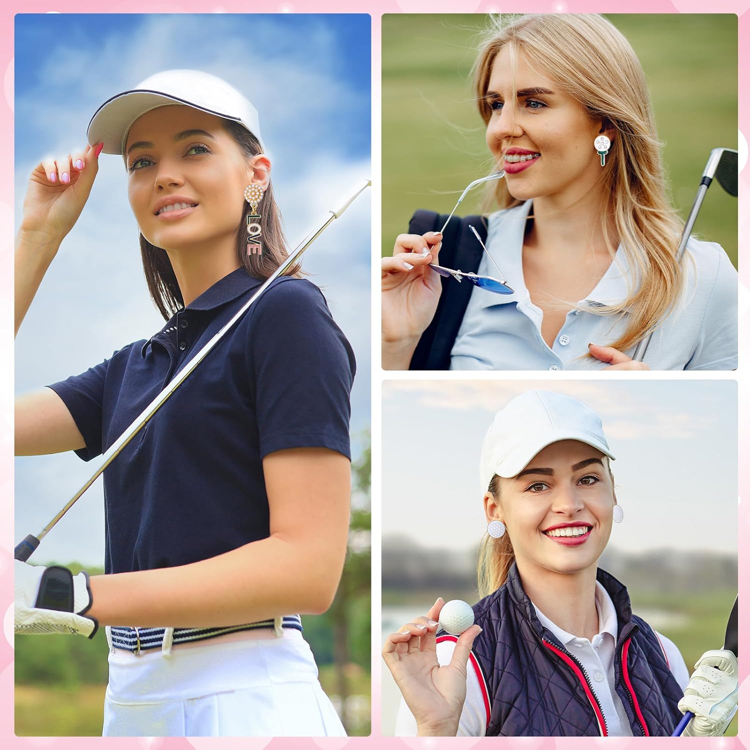 Quelay 8 Pairs Golf Earrings for Women Golf Accessories Jewelry Studs Birthday Christmas Gifts for Golfer Golfing Lovers - Image 4