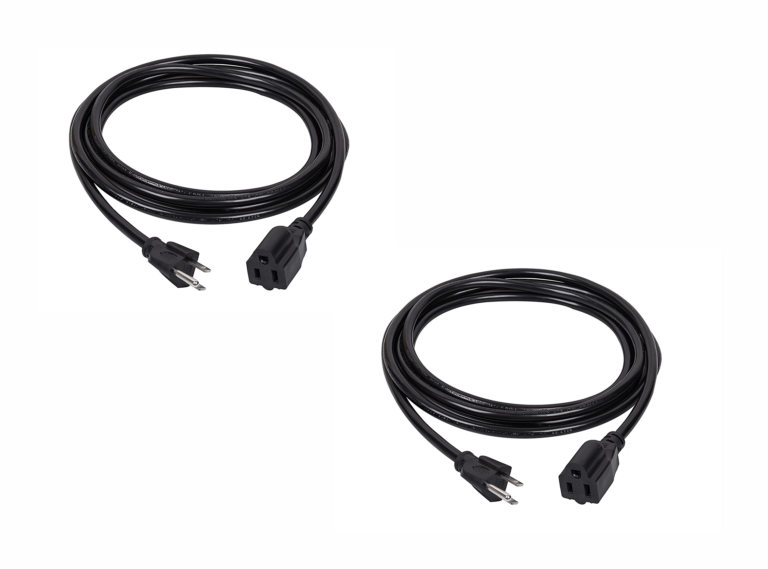 Solkan Outdoor Extension Cord 20 ft - Heavy Duty 3 Prong Waterproof Power Cord - UL Listed Black Extension Cord 20 ft - Indoor/Outdoor Use 2 Pack