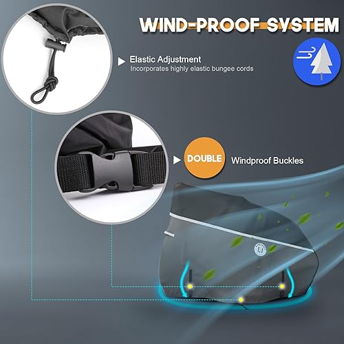 Miniatura 5 de Cubierta 420D para cortacésped de giro cero, tela impermeable de grado marino 420D, ajuste universal para John Deer, Cub Cadet Zero Turn Up hasta 60