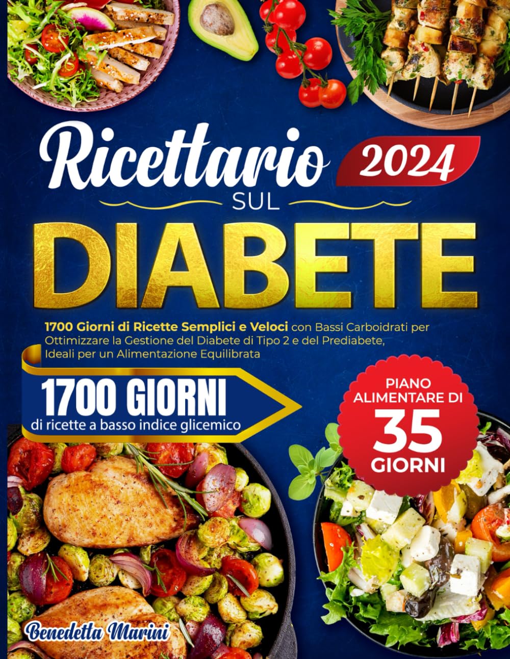 Ricettario sul Diabete: 1700 Giorni di Ricette Semplici e Veloci con Bassi Carboidrati per Ottimizzare la Gestione del Diabete di Tipo 2 e del Prediabete, Ideali per un Alimentazione Equilibrata