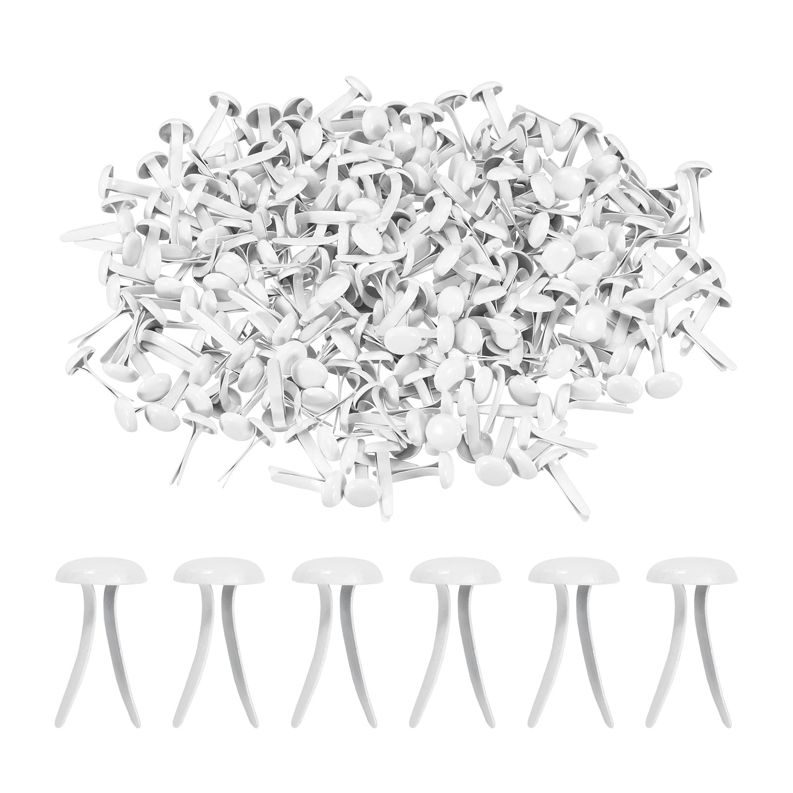 Attaches en papier en laiton pastel blanc PATIKIL 6x12 mm pour scrapbooking x1000