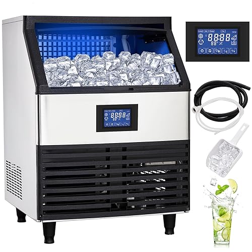 Máquina comercial para hacer hielo de 440 libras24 horas, máquina de hielo de acero inoxidable debajo del mostrador con capacidad de almacenamiento disponible en Yaxa Venezuela