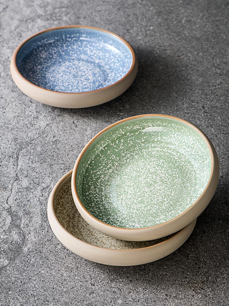 Talerz na przekąski Pojemniki na przekąski Japoński kreatywny ceramiczny okrągły talerz Talerz domowy Talerz na warzywa Talerz na sałatkę Japoński talerz na sashimi Talerz na zacho(B)