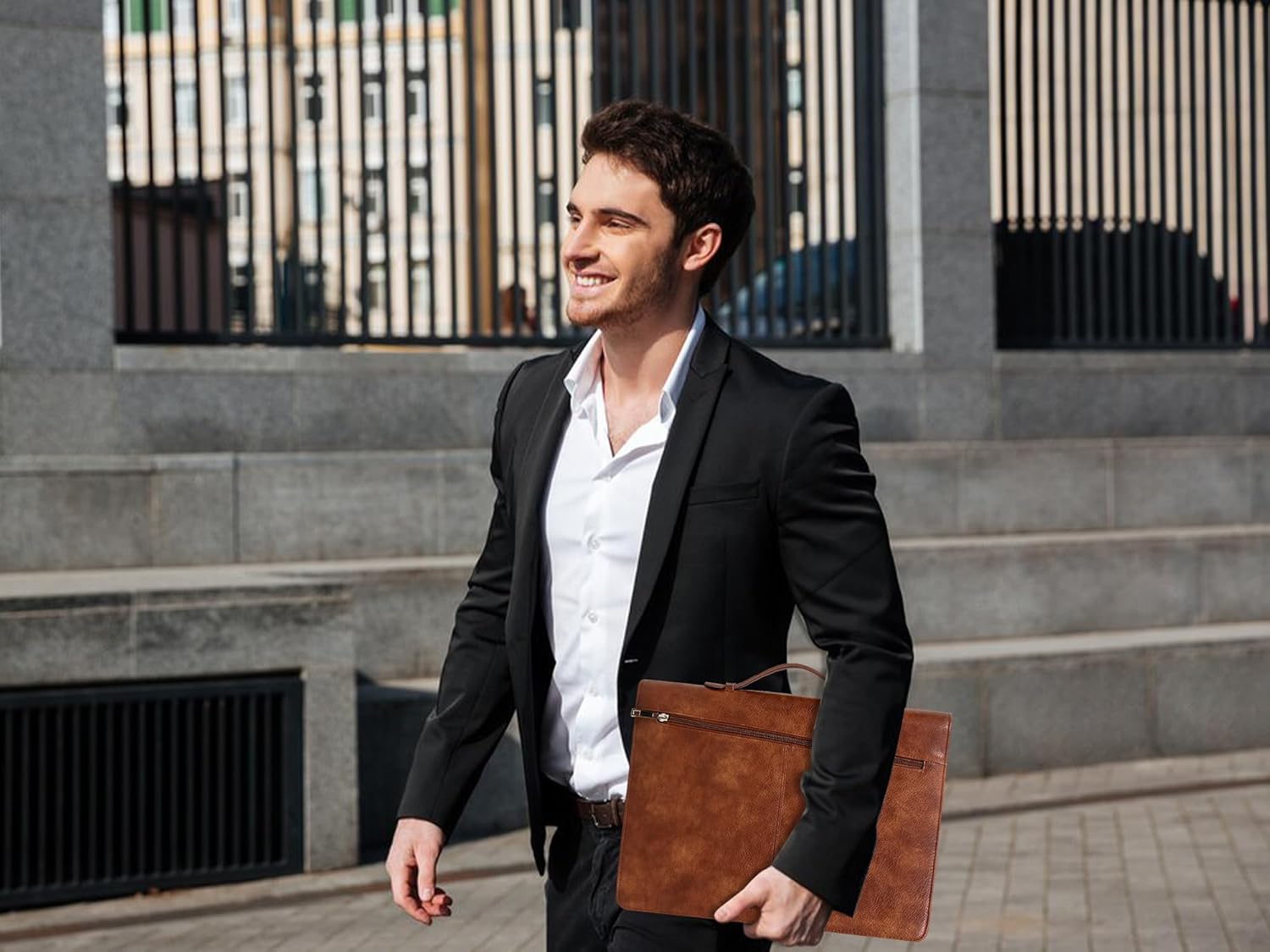 AZXCG Portfolio Binder, Portfolio with Handle and Zipper,Leather Podfolio for Men,Business Padfolio Organizer for Women, A4 Notepad Holder,Gift for Valentine's Day,Men and Women - Image 9