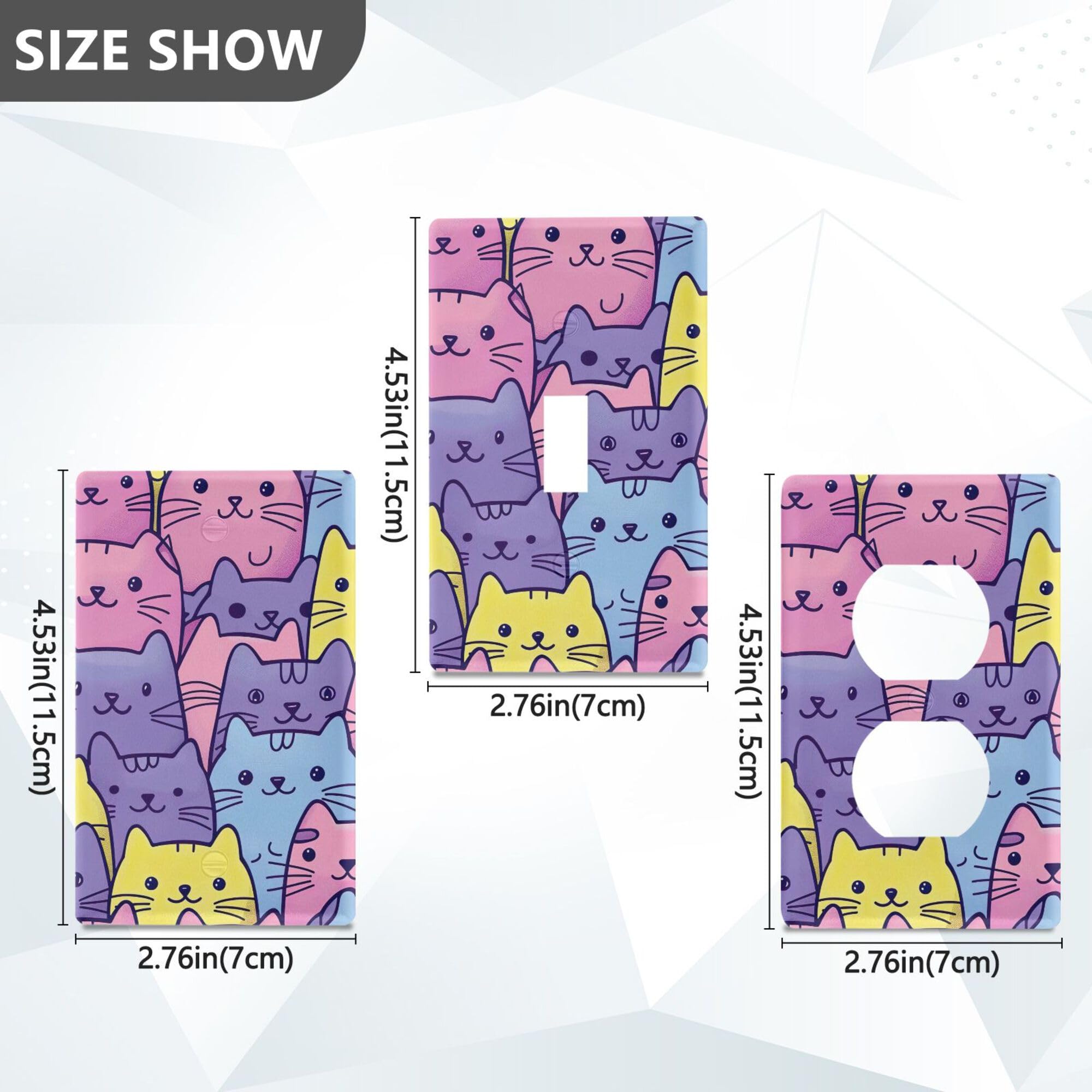 xigua Duplex Outlets Wallplate Cartoon Cats Switch Wall Plate Cover,Decorative Outlet Cover Switch Cover for Home Office Bedroom 4.53