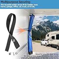 Vista 4 de Correa de escalera para pontón, accesorios de lancha pontón con broche de acero inoxidable y perno de tornillo, extra resistente, 4500 libras